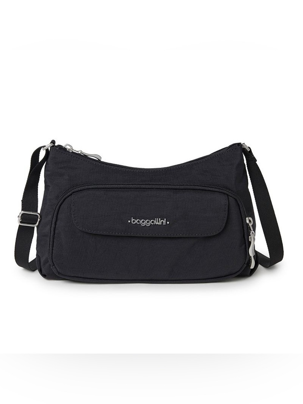 Baggallini Black Crossbody Bag with Front Flap Pocket